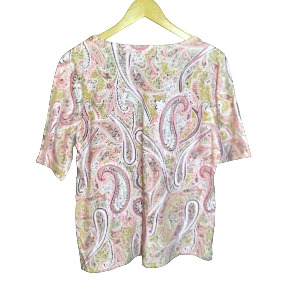 Talbots Tee Womens Split Neck Sprinkle Paisley El… - image 4